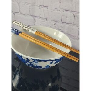 Royal Norfolk Rice Bowl & 2 Pair of Chop Sticks